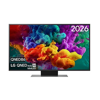 Vooraanzicht van 50 inch LG QNED evo AI QNED86 Mini LED 4K Smart TV 2026 50QNED86B6B